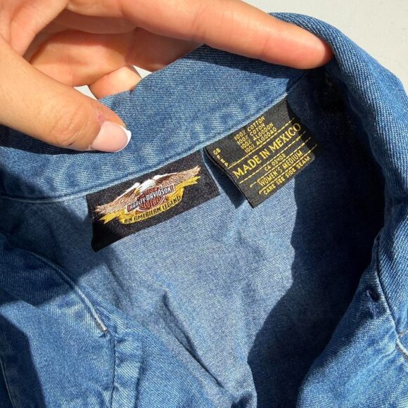 Harley-Davidson Denim Tie-Front Vest - Picture 4 of 6